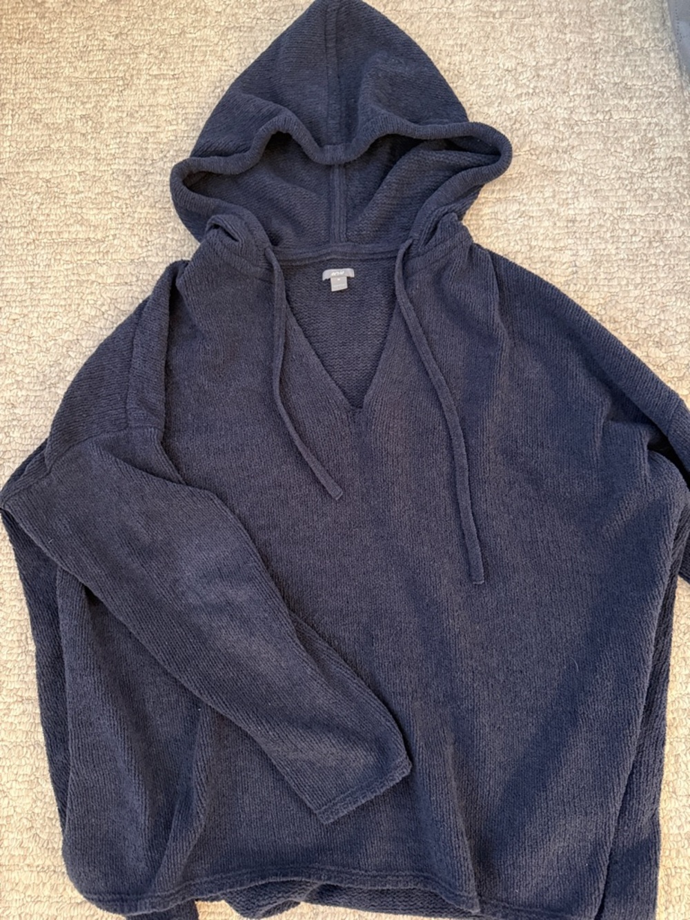 American Eagle Outfitters Navy Blue Hooded Pullover Sweatshirt